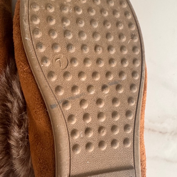Brown Faux Fur Moccasin Slippers - Picture 4 of 4